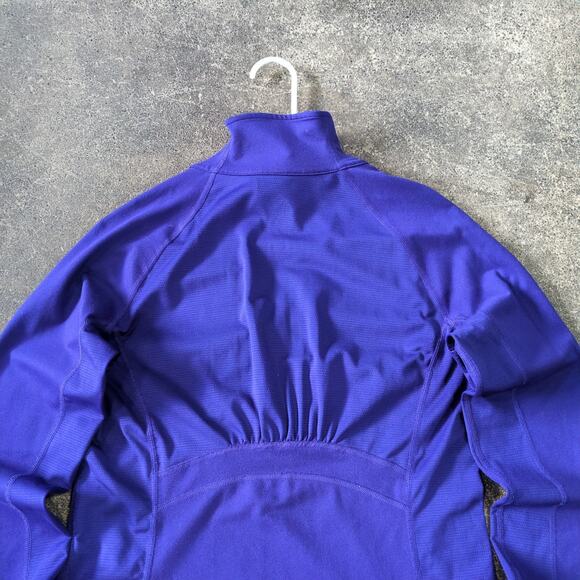 Adidas Climalite Athletic Top Womens M Blue Pullover 1/4 Zip Mock Neck Stretch - Picture 4 of 8